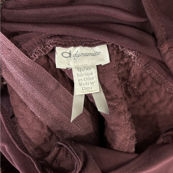 Dynamite deep burgundy purple fit and flare midi dress size XS - Picture 2 of 5